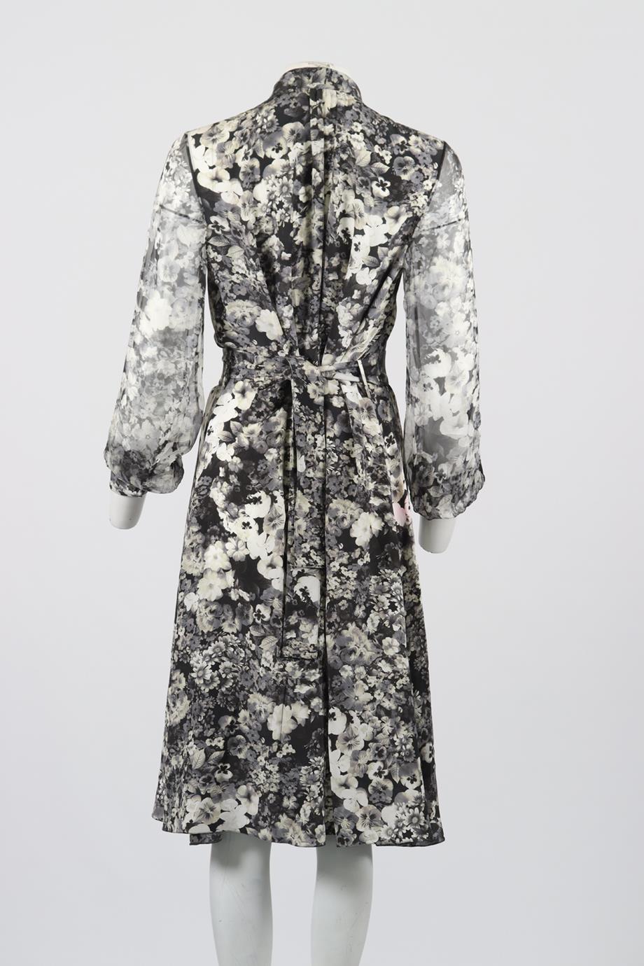 LANVIN FLORAL PRINT SILK MIDI DRESS FR 40 UK 12