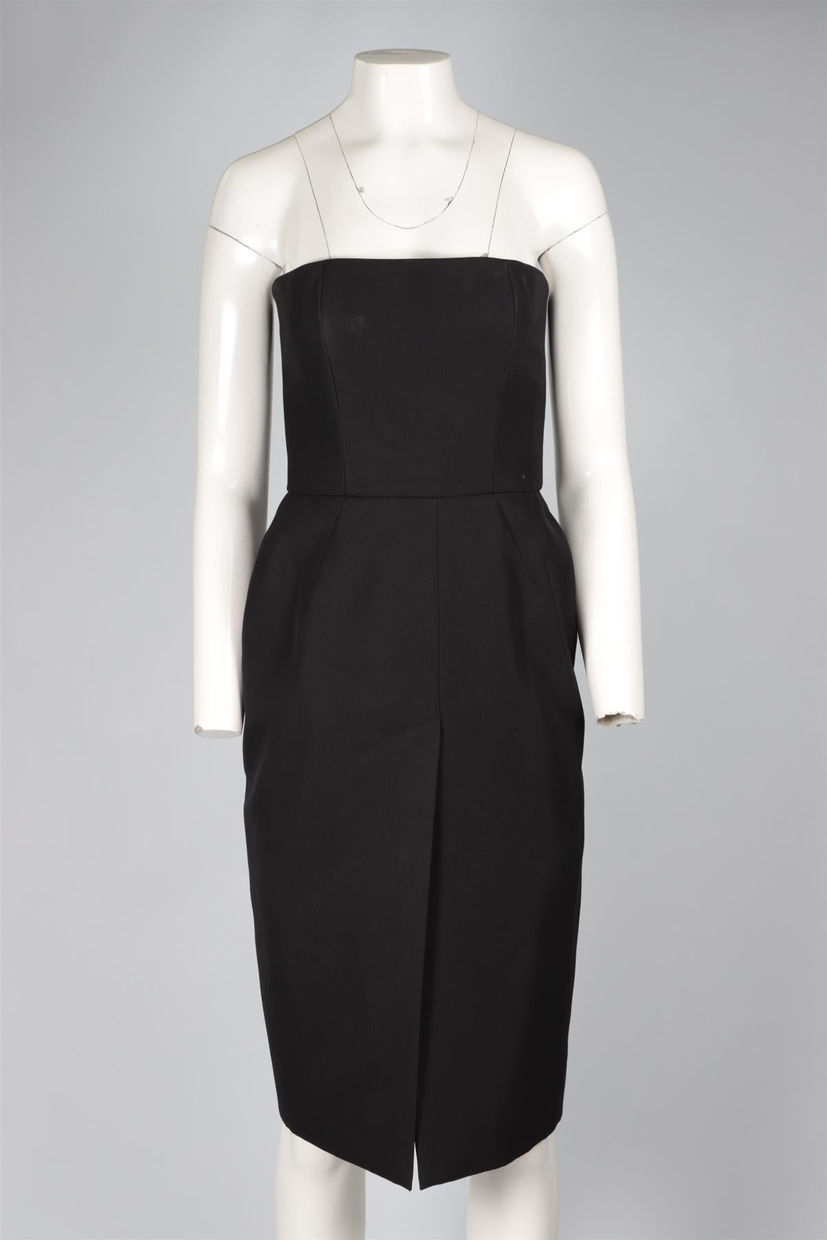 ALEXANDRE VAUTHIER BLACK WOOL MIDI DRESS FR 38 UK 10