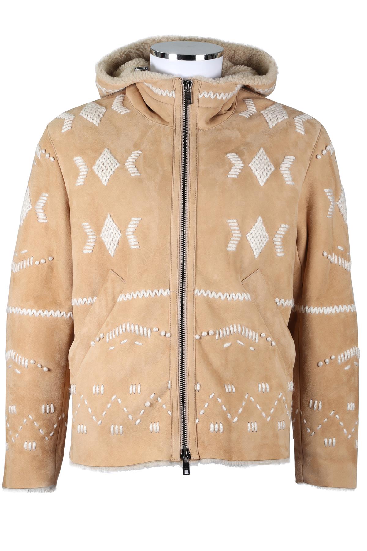 GIORGIO BRATO BEIGE MEN'S SHEARLING AND SUEDE JACKET IT 46 UK 36