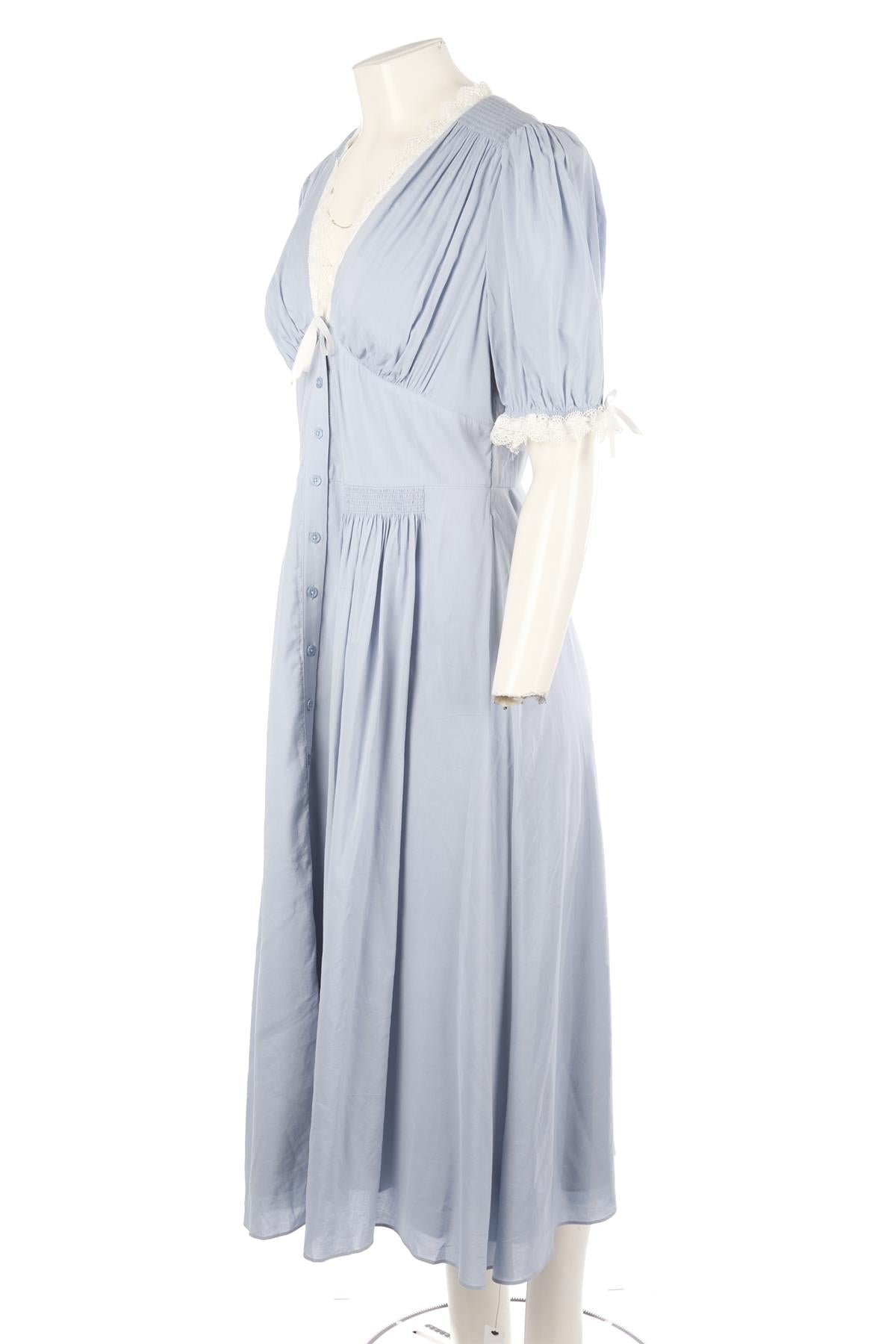 REFORMATION BLUE COTTON MAXI DRESS US 10 UK 14