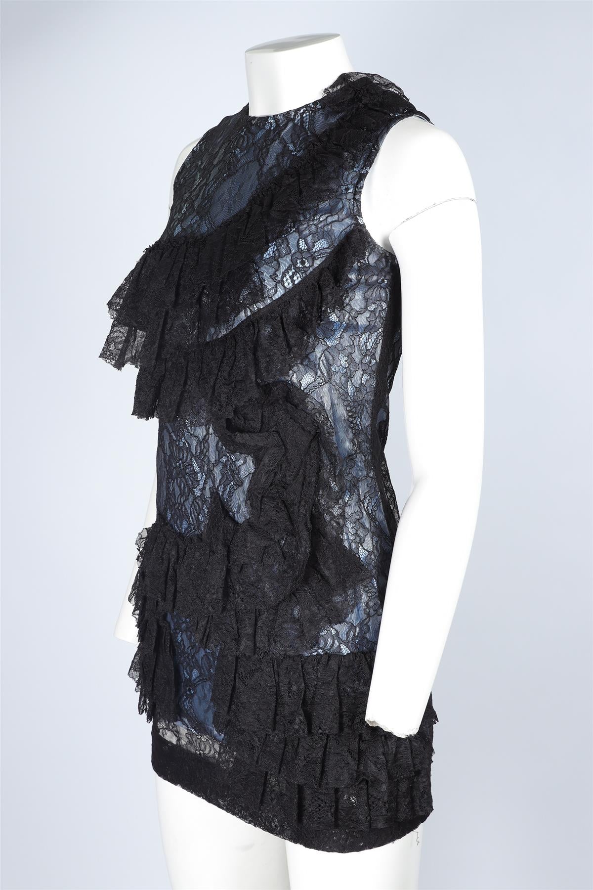GIVENCHY BLACK LACE MINI DRESS UK 8