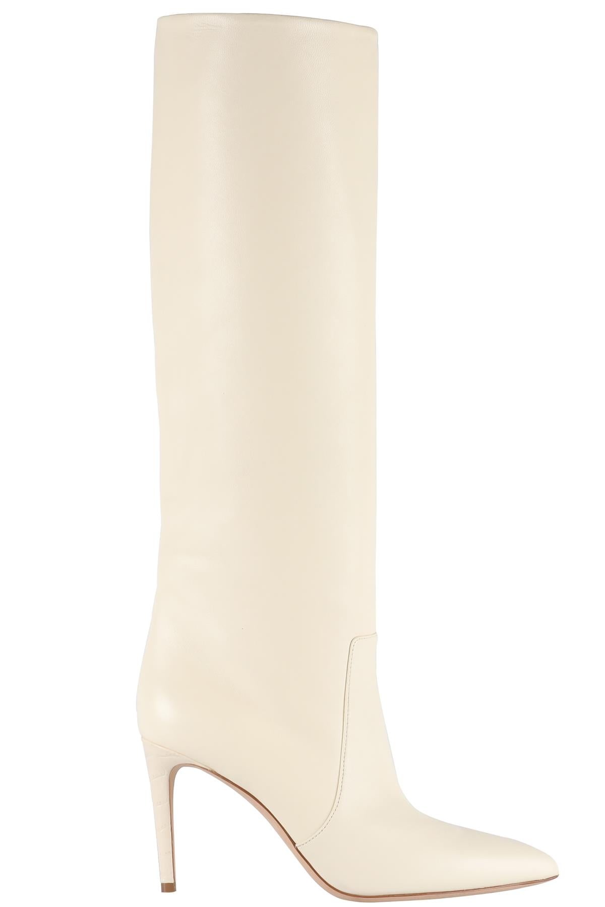 PARIS TEXAS WHITE LEATHER KNEE HIGH BOOTS EU 38.5 UK 5.5 US 8.5