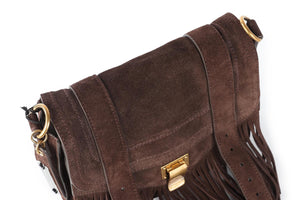 PROENZA SCHOULER BROWN PS1 SMALL SUEDE SHOULDER BAG