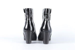 TOD'S BLACK PATENT LEATHER ANKLE BOOTS EU 38.5 UK 5.5 US 8.5