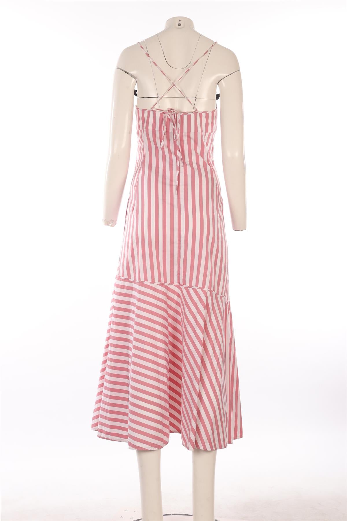 JIL SANDER PINK COTTON MAXI DRESS FR 38 UK 10