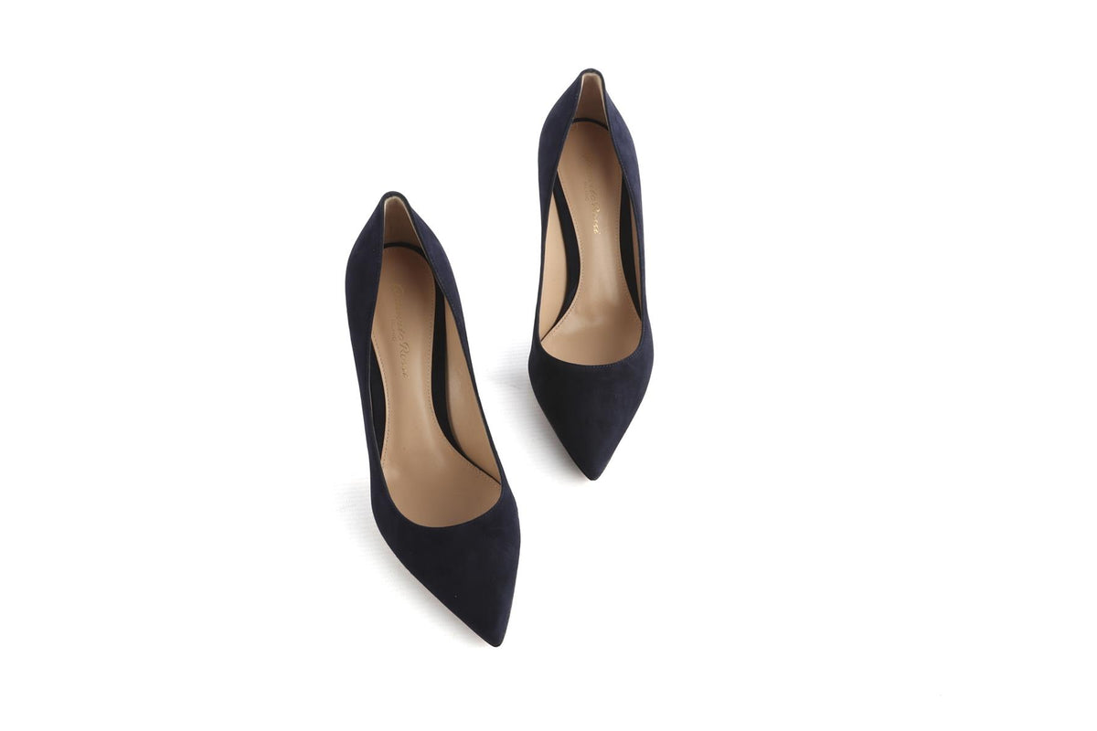 GIANVITO ROSSI BLACK SUEDE PUMPS EU 38 UK 5 US 8