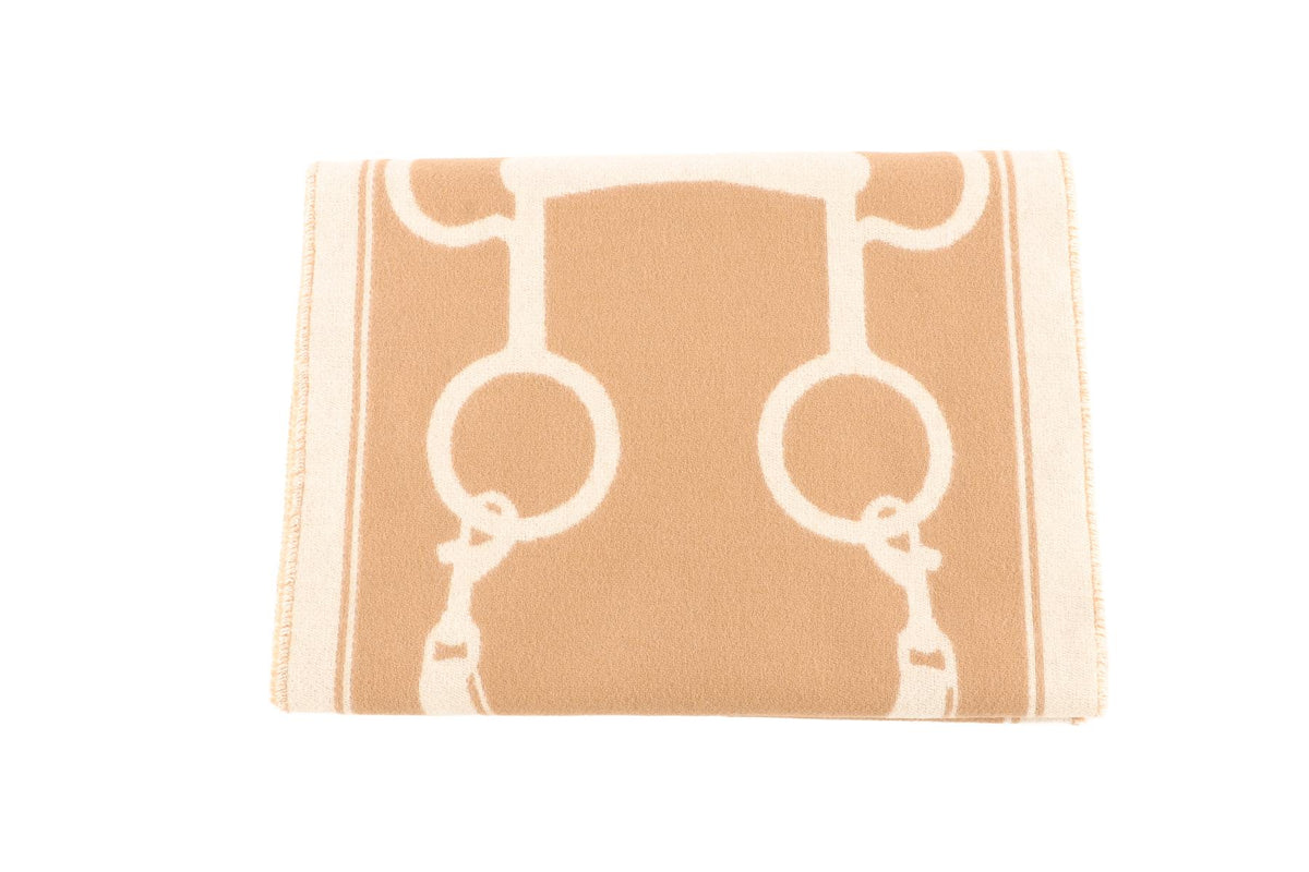 HERMÈS BEIGE CASAQUE MORS CASHMERE SCARF
