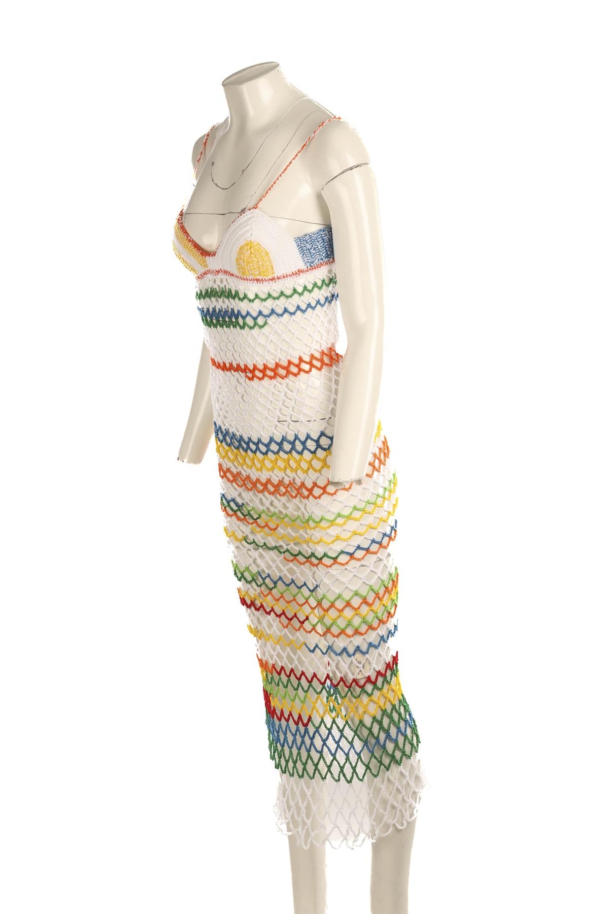 ELIOU MULTI CROCHET MIDI DRESS SMALL