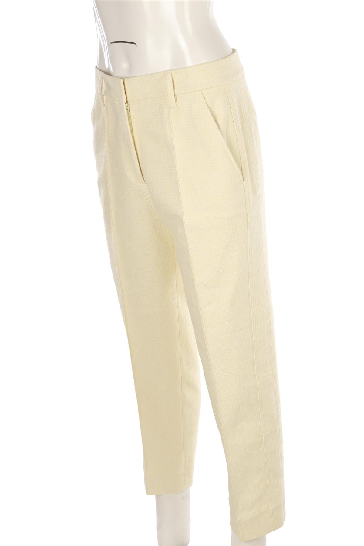 YELLOW WOVEN STRAIGHT LEG PANTS