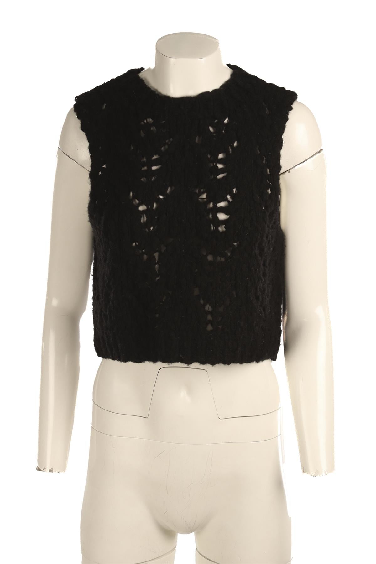 SEA NEW YORK BLACK ALPACA VEST XSMALL