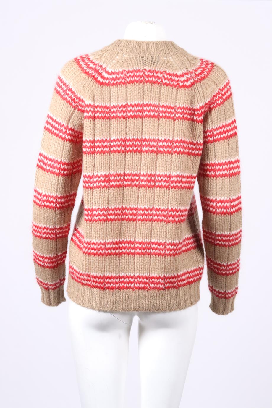 PRADA STRIPED MOHAIR AND WOOL BLEND SWEATER IT 40 UK 8