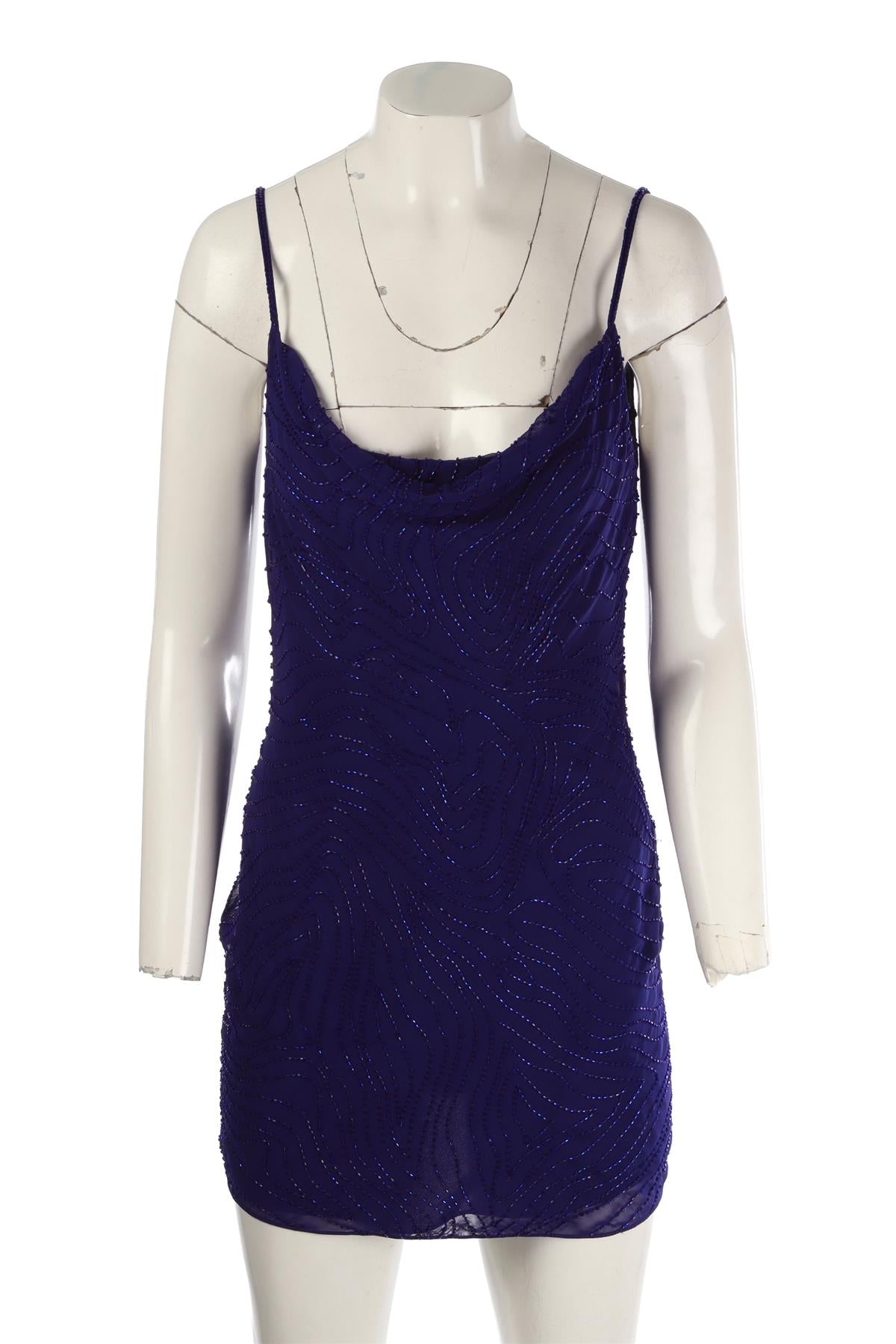 RAT & BOA BLUE CREPE MINI DRESS XSMALL