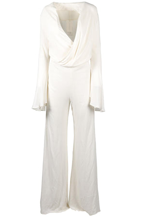 LES HÉROÏNES WHITE CREPE JUMPSUIT FR 38 UK 10