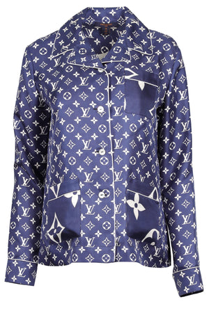 LOUIS VUITTON BLUE MONOGRAM SILK SHIRT FR 38 UK 10 | nikkibradford LOUIS VUITTON BLUE MONOGRAM SILK SHIRT FR 38 UK 10 | nikkibradford