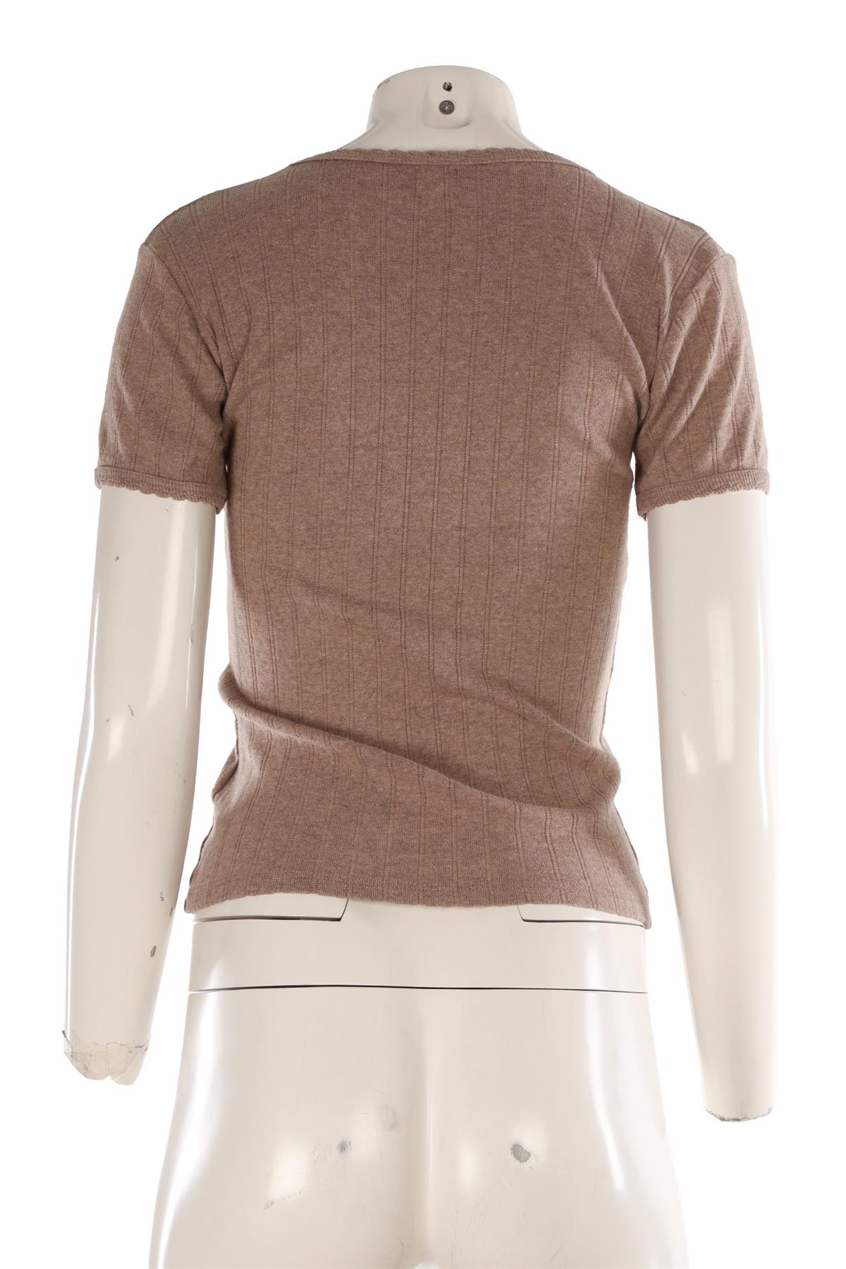 LESET BROWN COTTON T-SHIRT SMALL