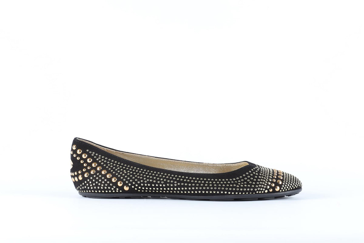 JIMMY CHOO BLACK SUEDE BALLET FLATS EU 39 UK 6 US 9