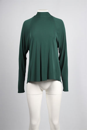 ROSETTA GETTY GREEN CREPE TOP MEDIUM