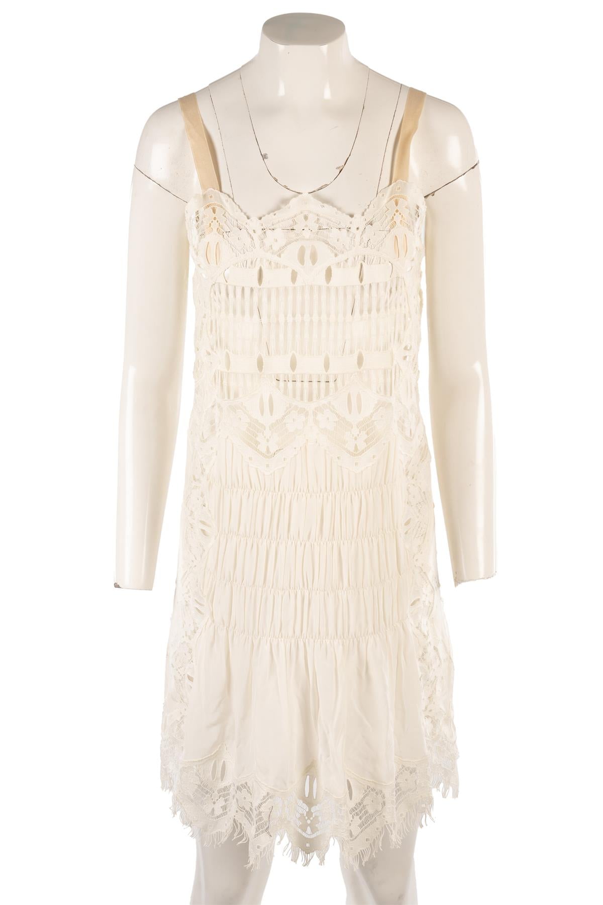 CHLOÉ WHITE SILK MINI DRESS FR 34 UK 6