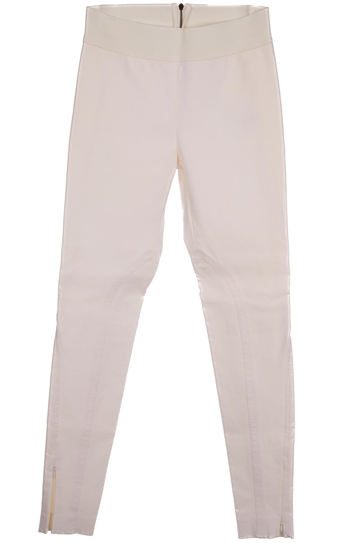 STELLA MCCARTNEY ECRU COTTON SKINNY PANTS IT 36 UK 4