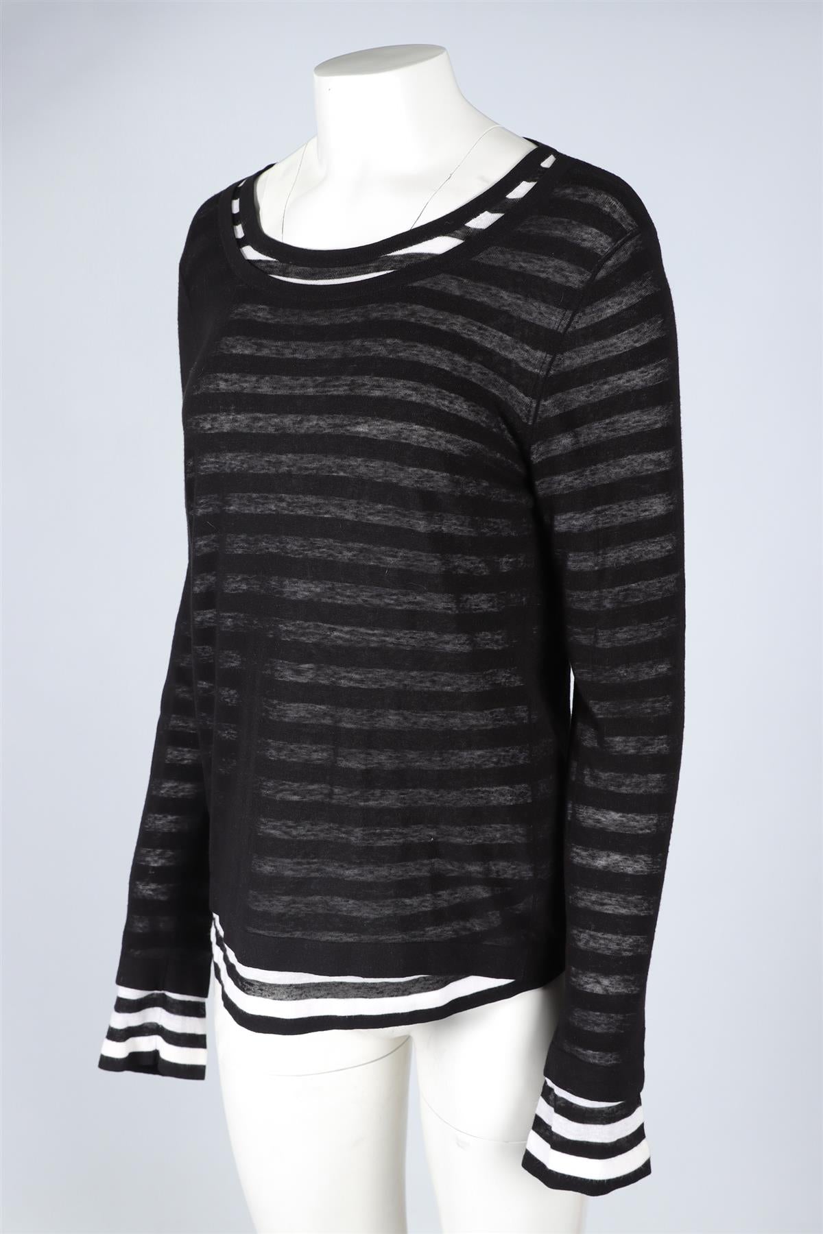 MICHAEL KORS BLACK LINEN TOP LARGE