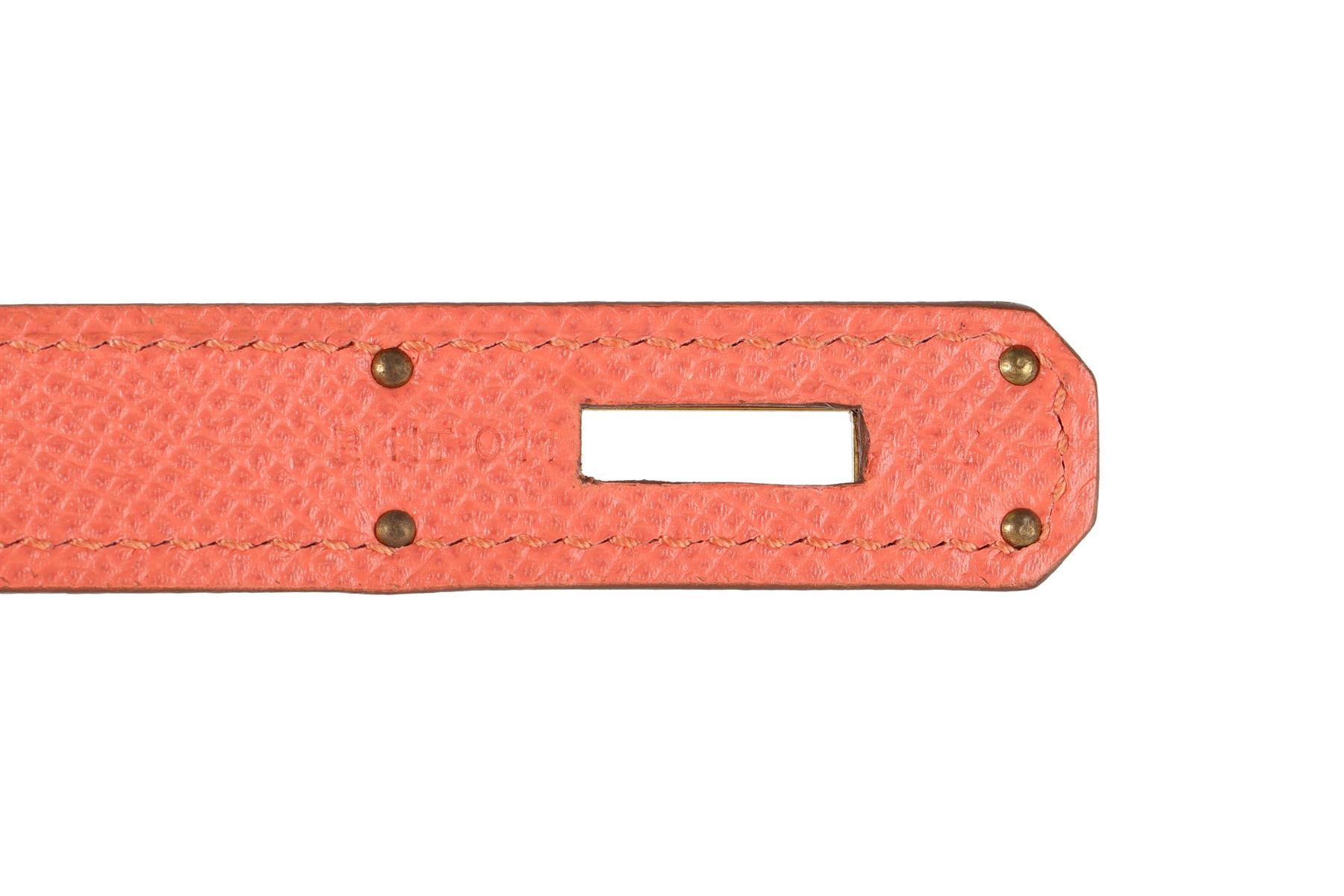 HERMÈS PINK 2014 KELLY SELLIER 28 CM EPSOM LEATHER BAG IN FLAMINGO