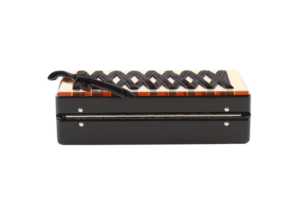 EDIE PARKER BLACK ACETATE CLUTCH