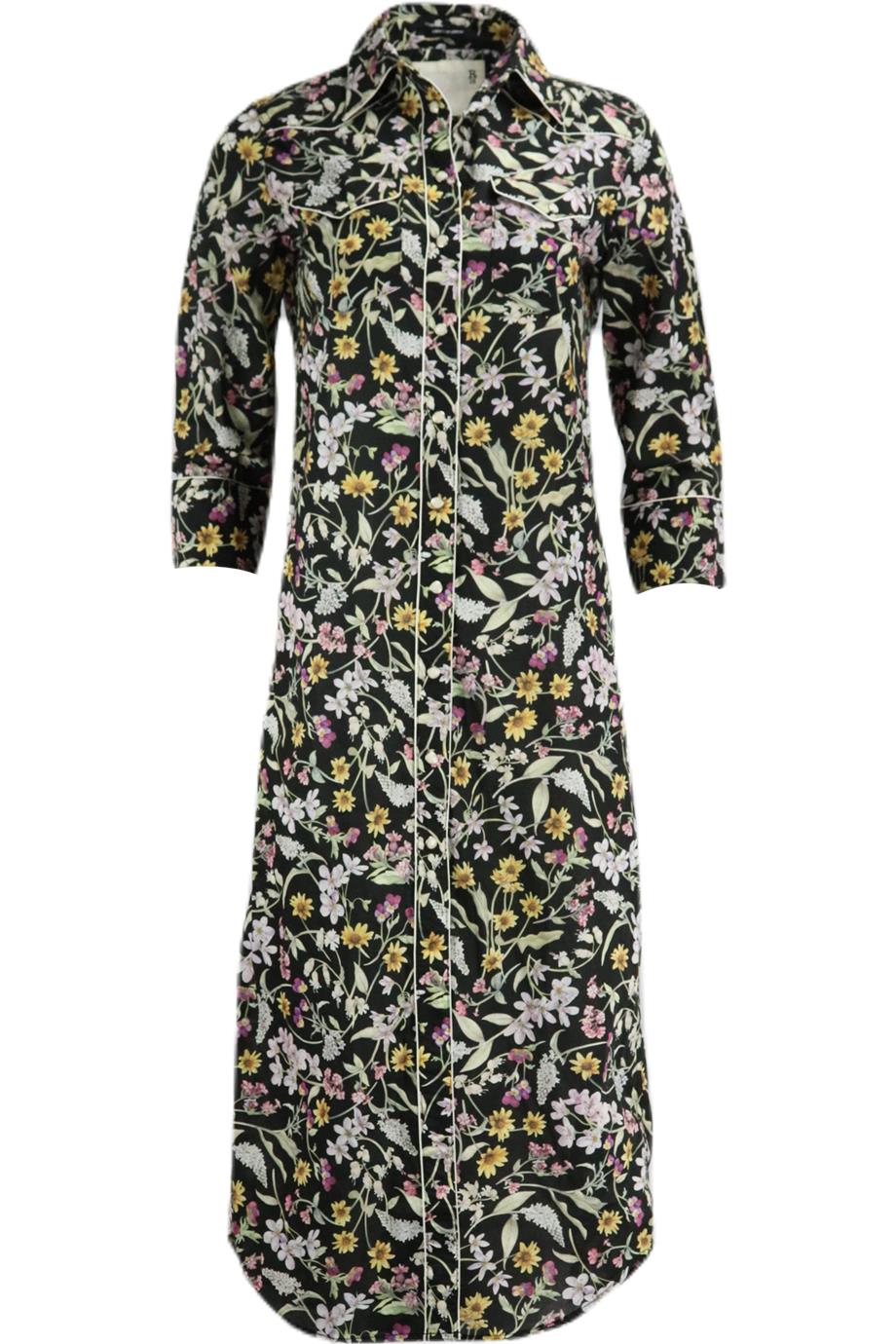R13 FLORAL PRINT COTTON MIDI DRESS SMALL