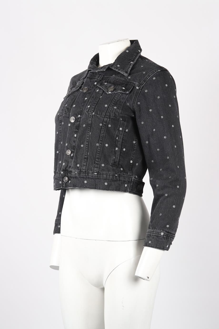 CURRENT/ELLIOTT PRINTED DENIM JACKET US 2 UK 6