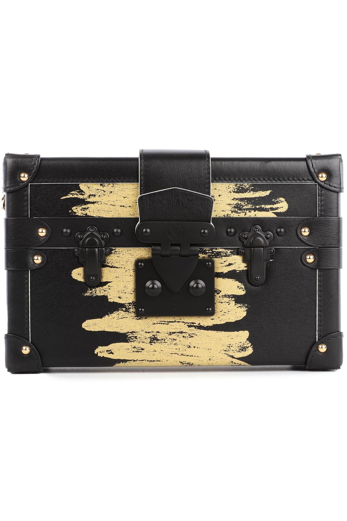 LOUIS VUITTON BLACK 2017 PETITE MALLE GOLDEN LIGHT LEATHER CLUTCH