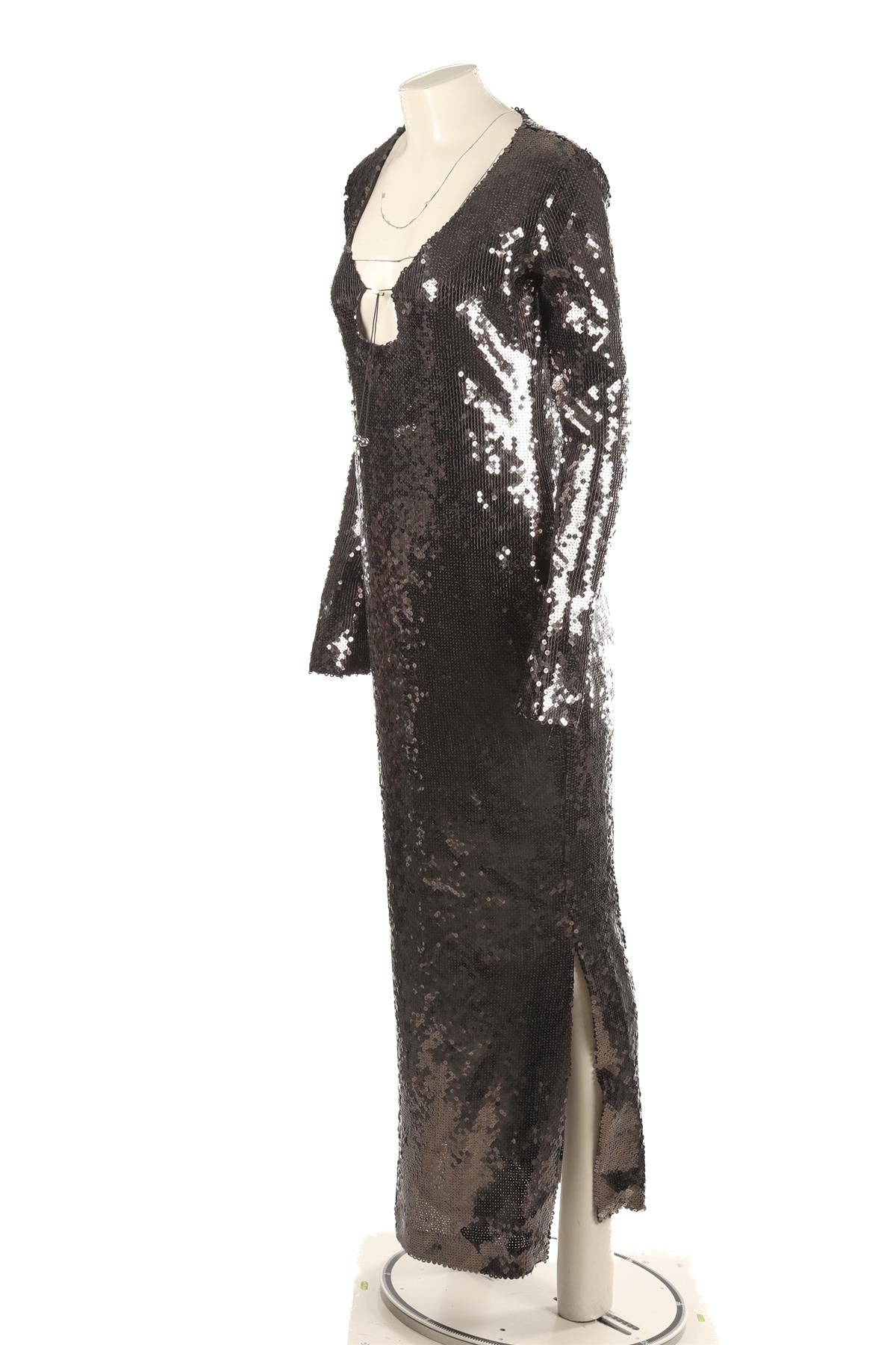 16ARLINGTON GREY SEQUIN MAXI DRESS UK 16