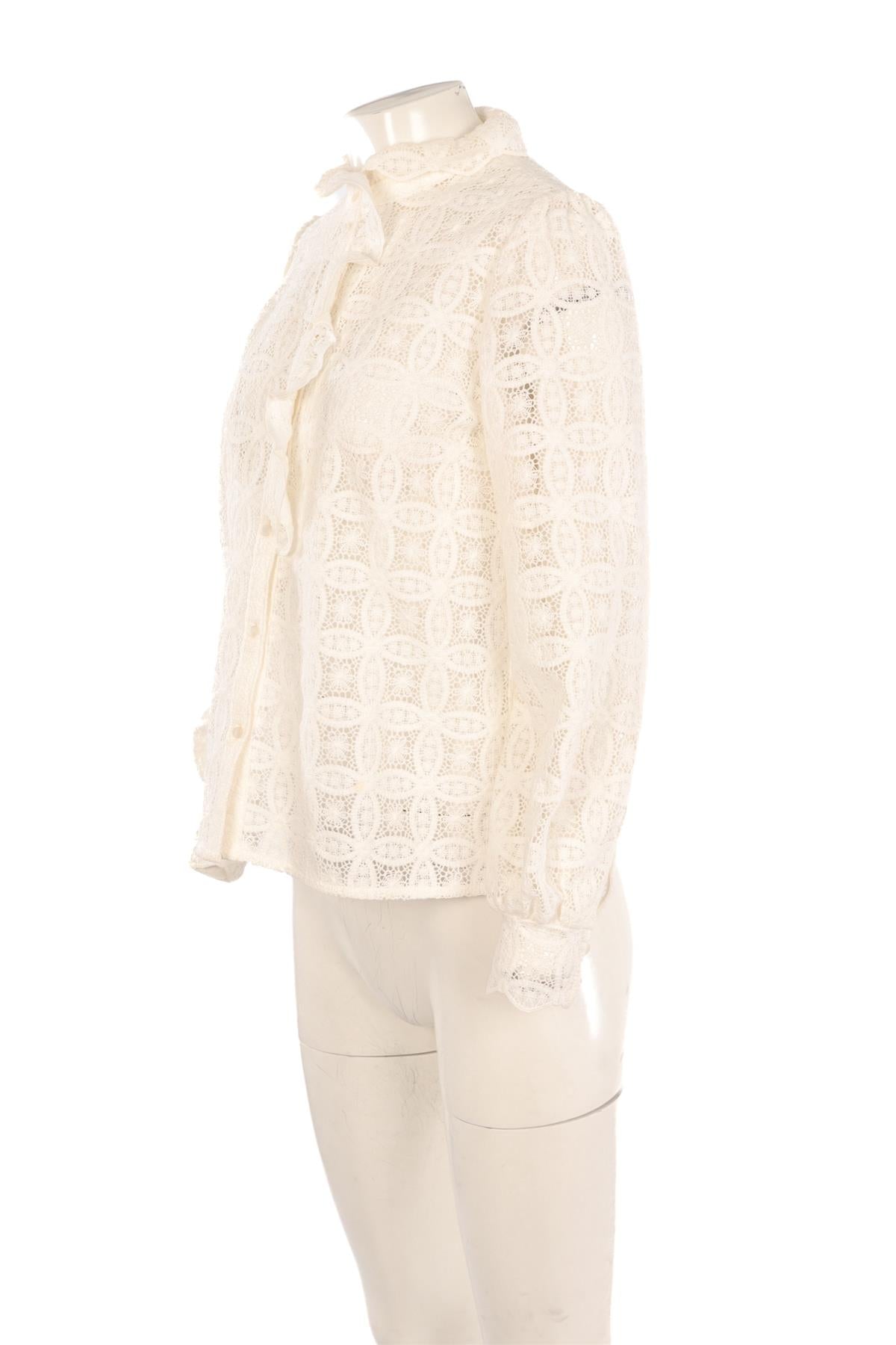 SÉZANE WHITE CROCHET TOP FR 36 UK 8