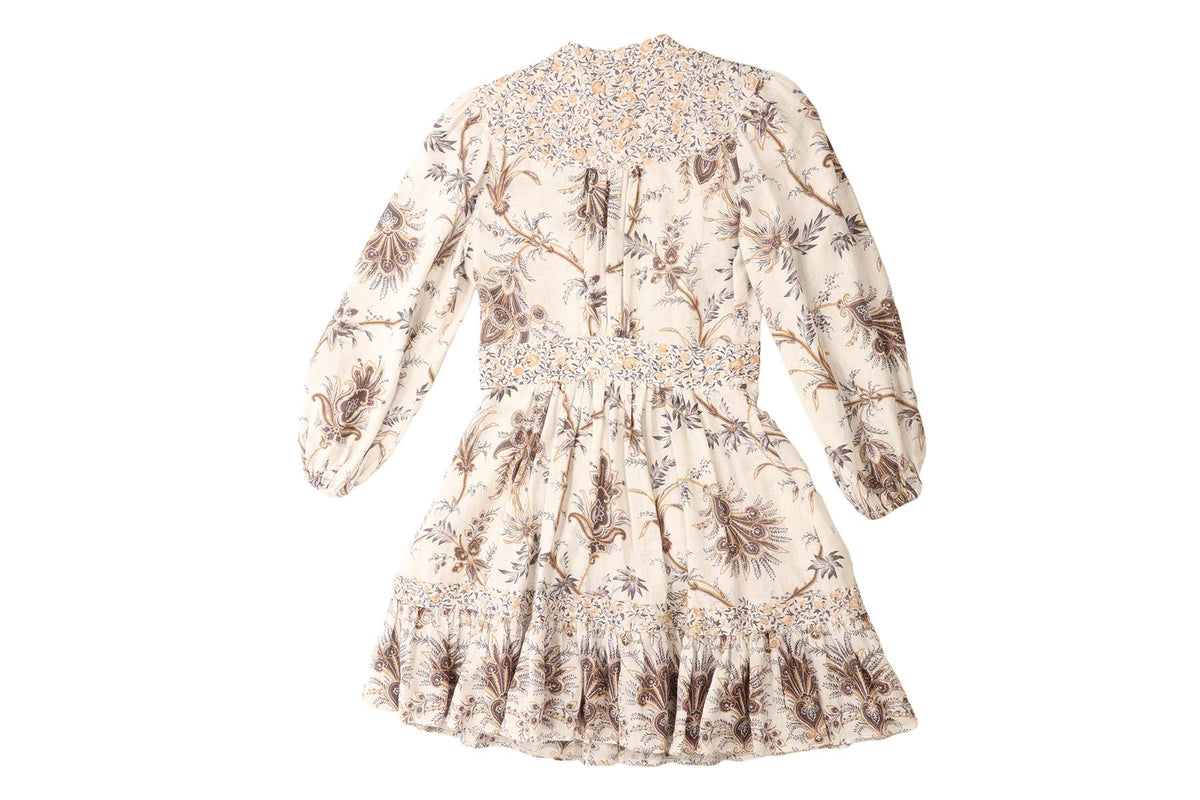 ZIMMERMANN ECRU LINEN MINI DRESS 1 UK 10