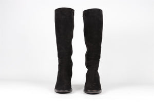 GIANVITO ROSSI BLACK SUEDE KNEE HIGH BOOTS EU 39 UK 6 US 9