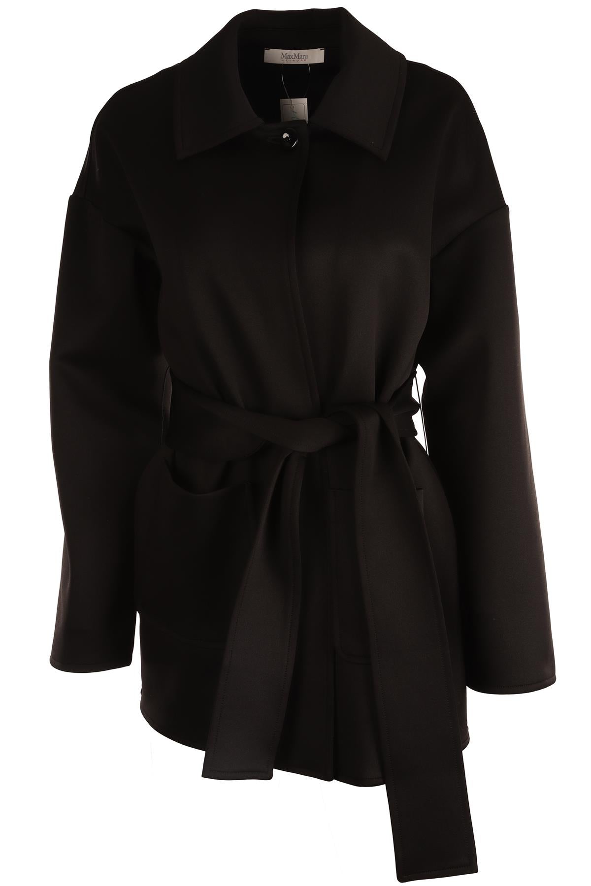 MAX MARA LEISURE BLACK CREPE JACKET MEDIUM