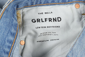 GRLFRND BLUE HIGH RISE STRAIGHT LEG JEANS W24 UK 6