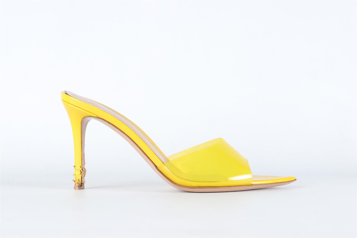 GIANVITO ROSSI YELLOW PVC SANDALS EU 38 UK 5 US 8