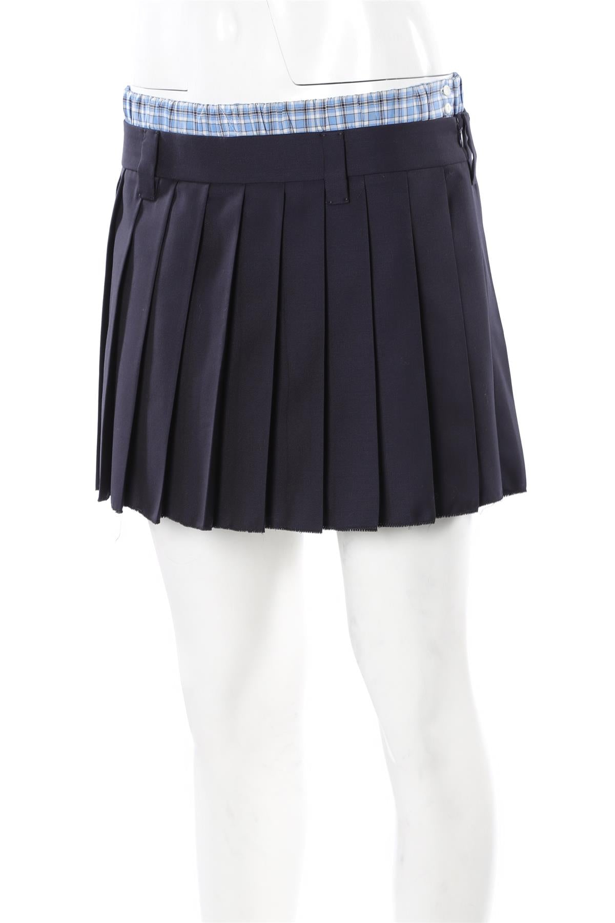 MIU MIU NAVY WOOL MINI SKIRT IT 40 UK 8