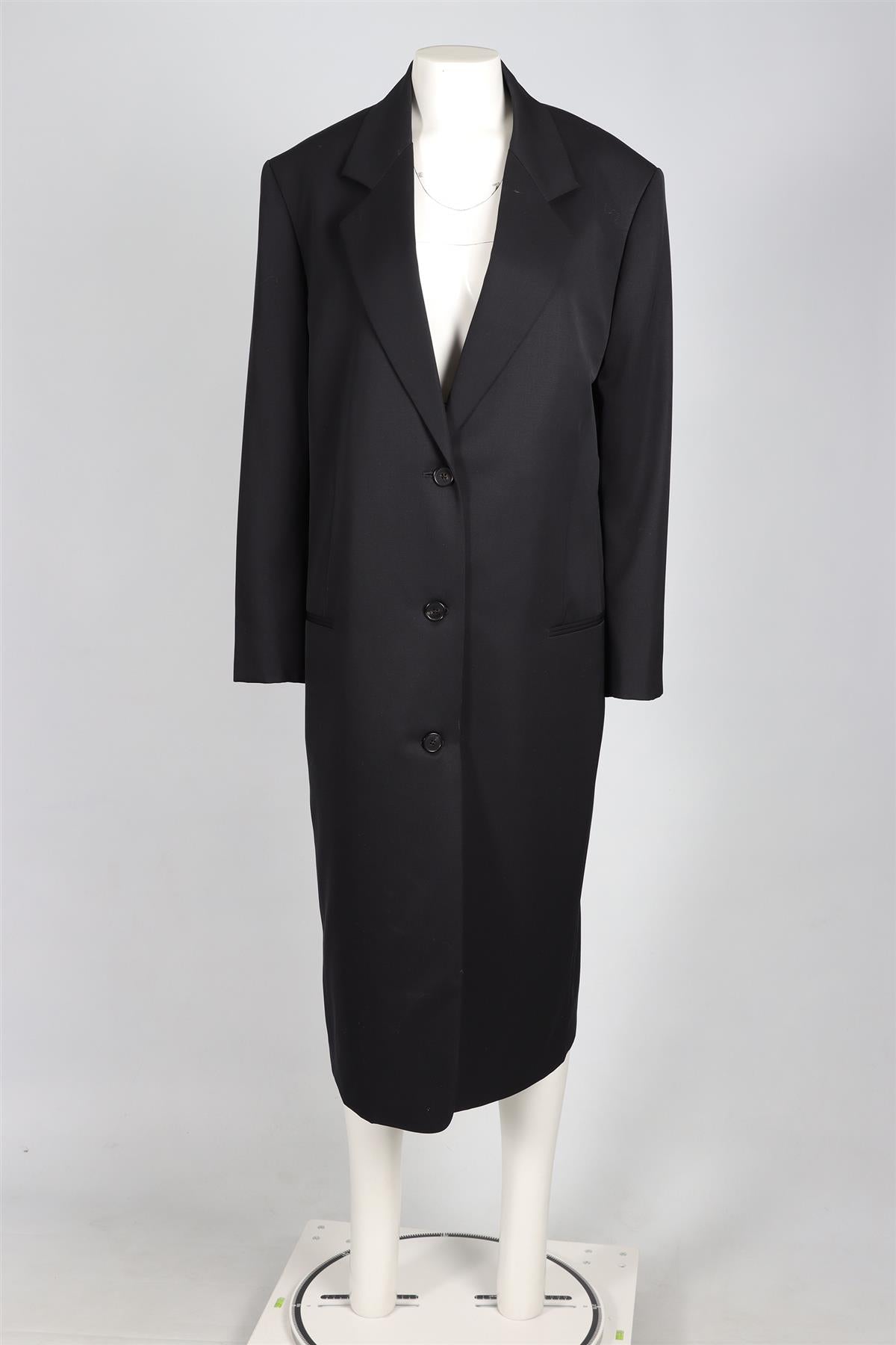 THE ROW BLACK WOOL COAT MEDIUM