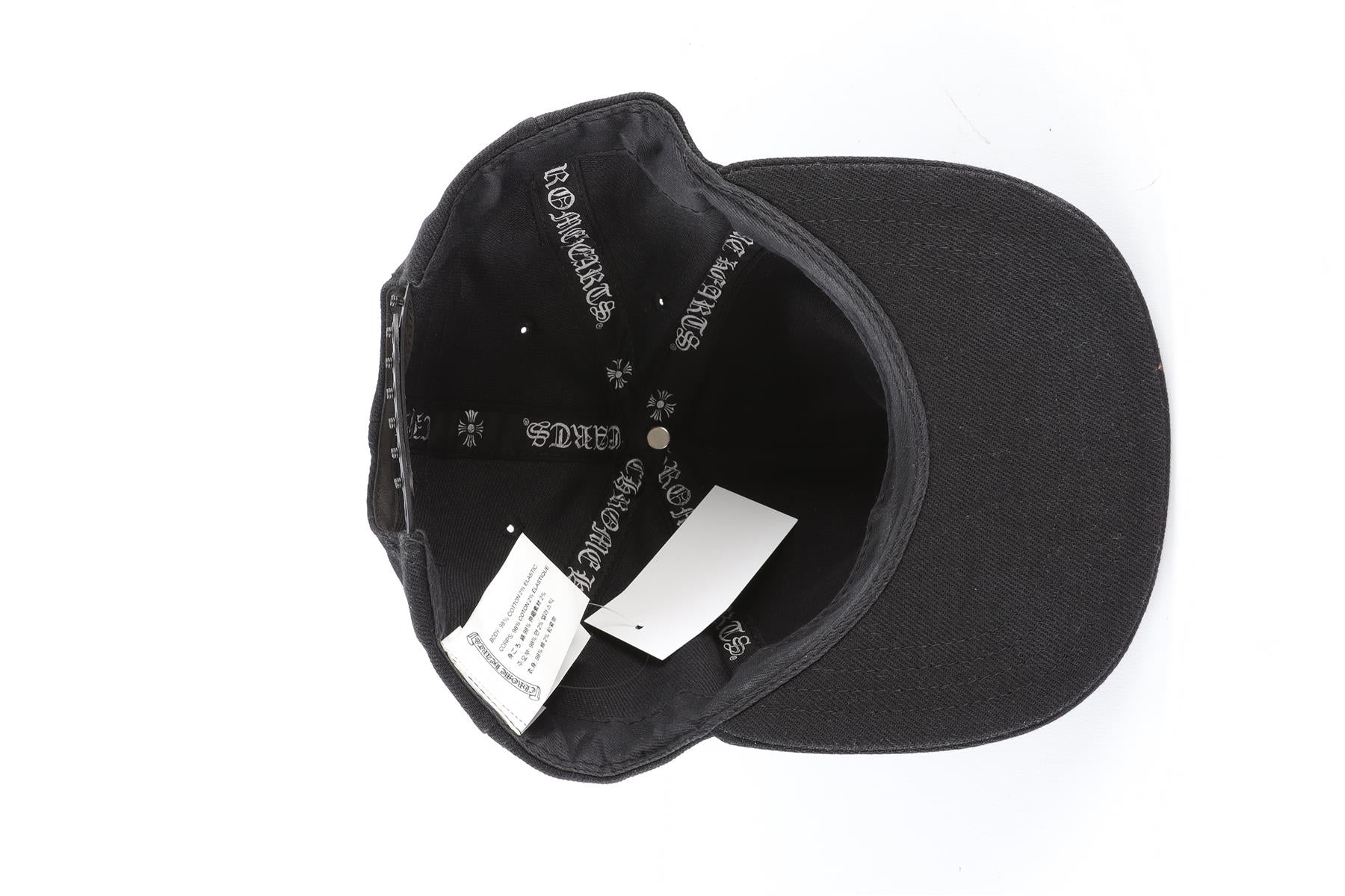 CHROME HEARTS BLACK COTTON BASEBALL CAP ONE SIZE