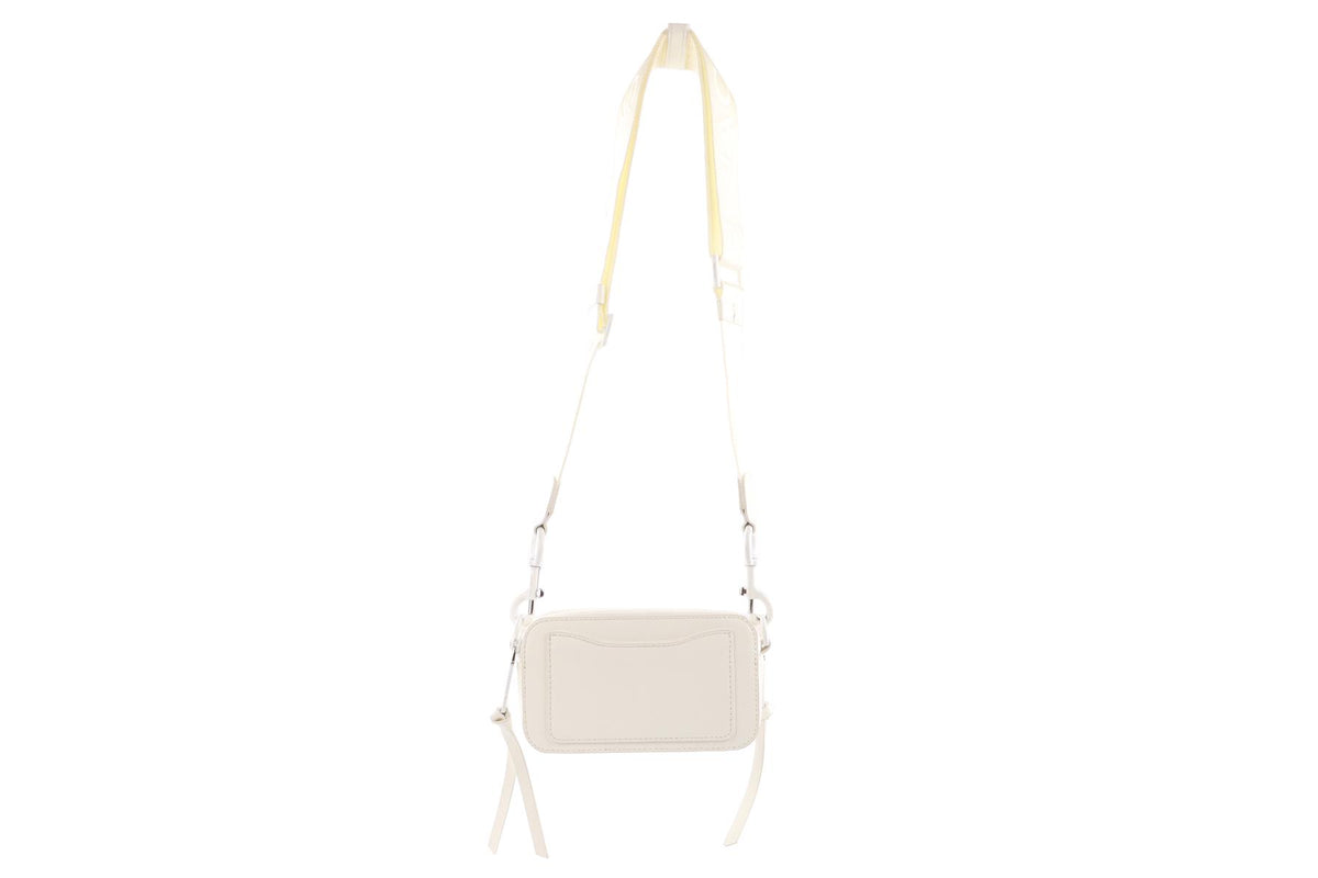 MARC JACOBS WHITE SNAPSHOT LEATHER SHOULDER BAG