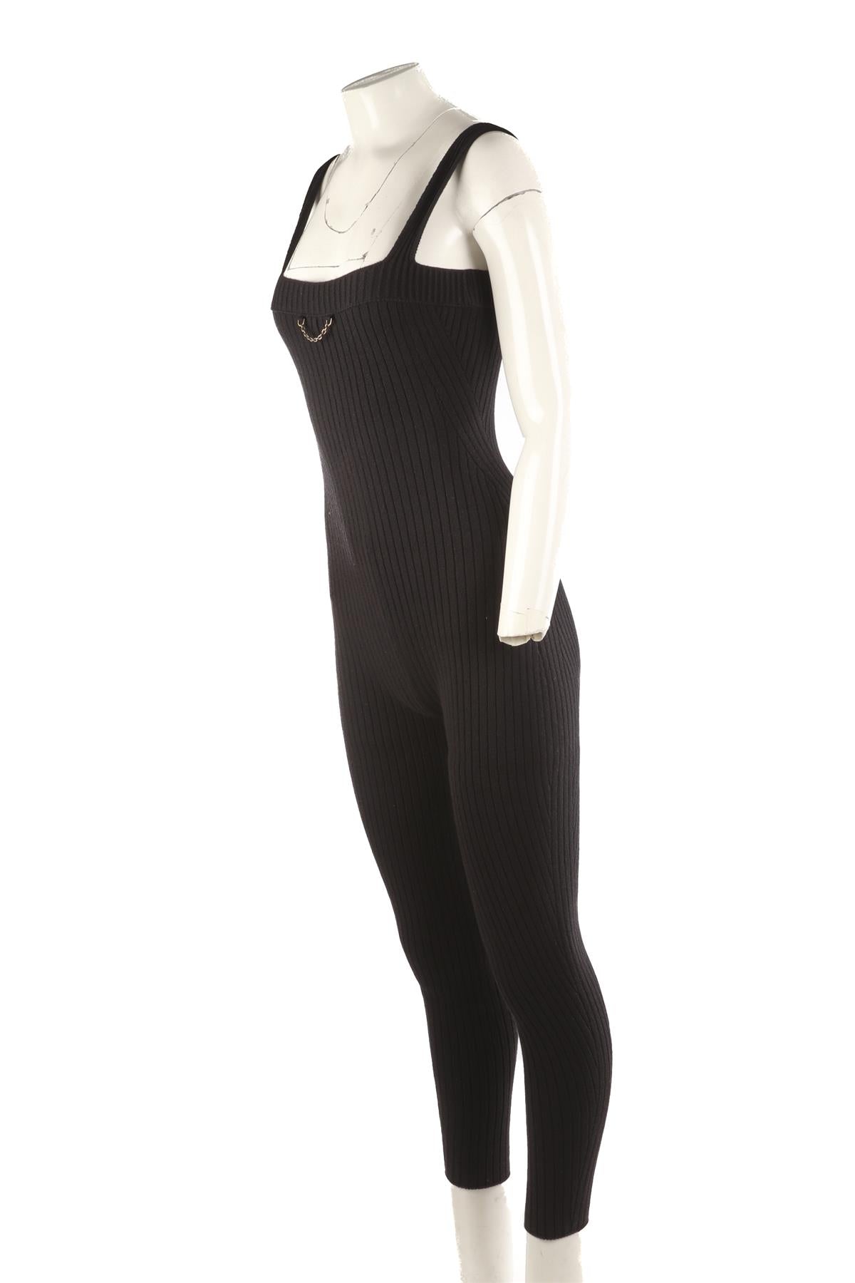 LOUIS VUITTON BLACK WOOL JUMPSUIT SMALL