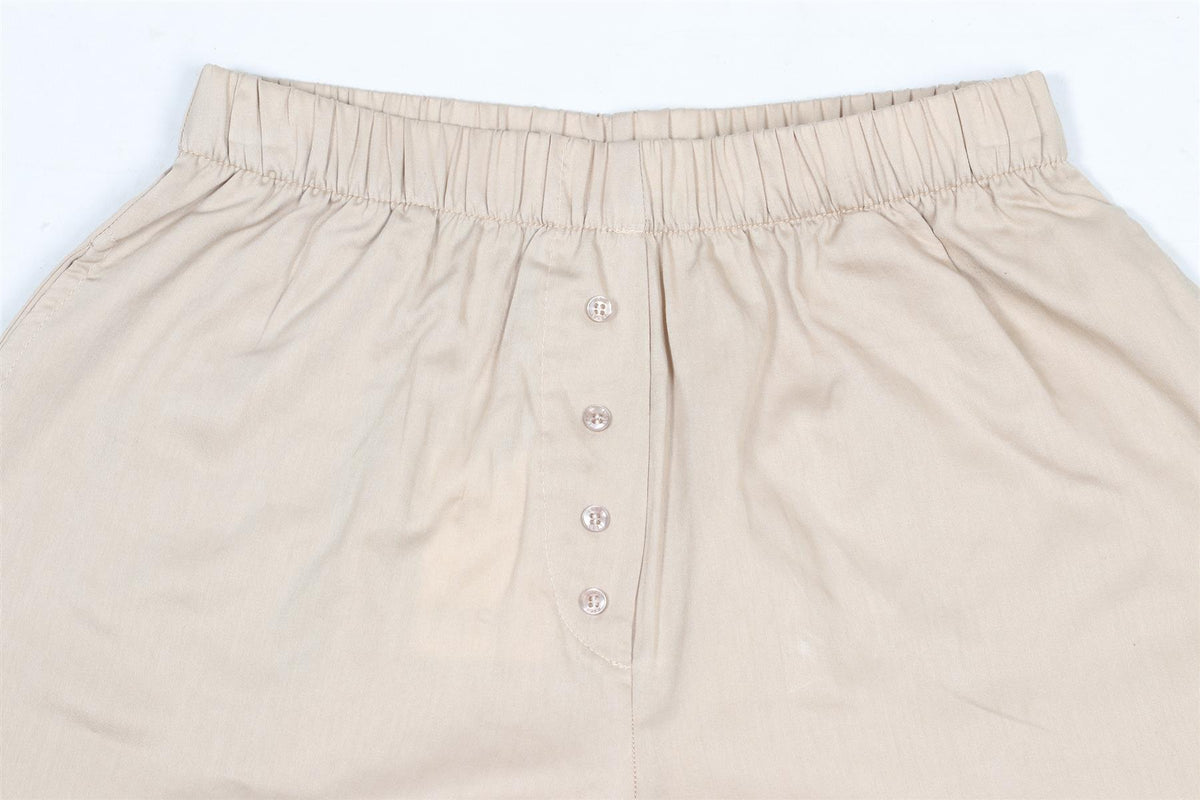 LESET BEIGE COTTON SHORTS XSMALL