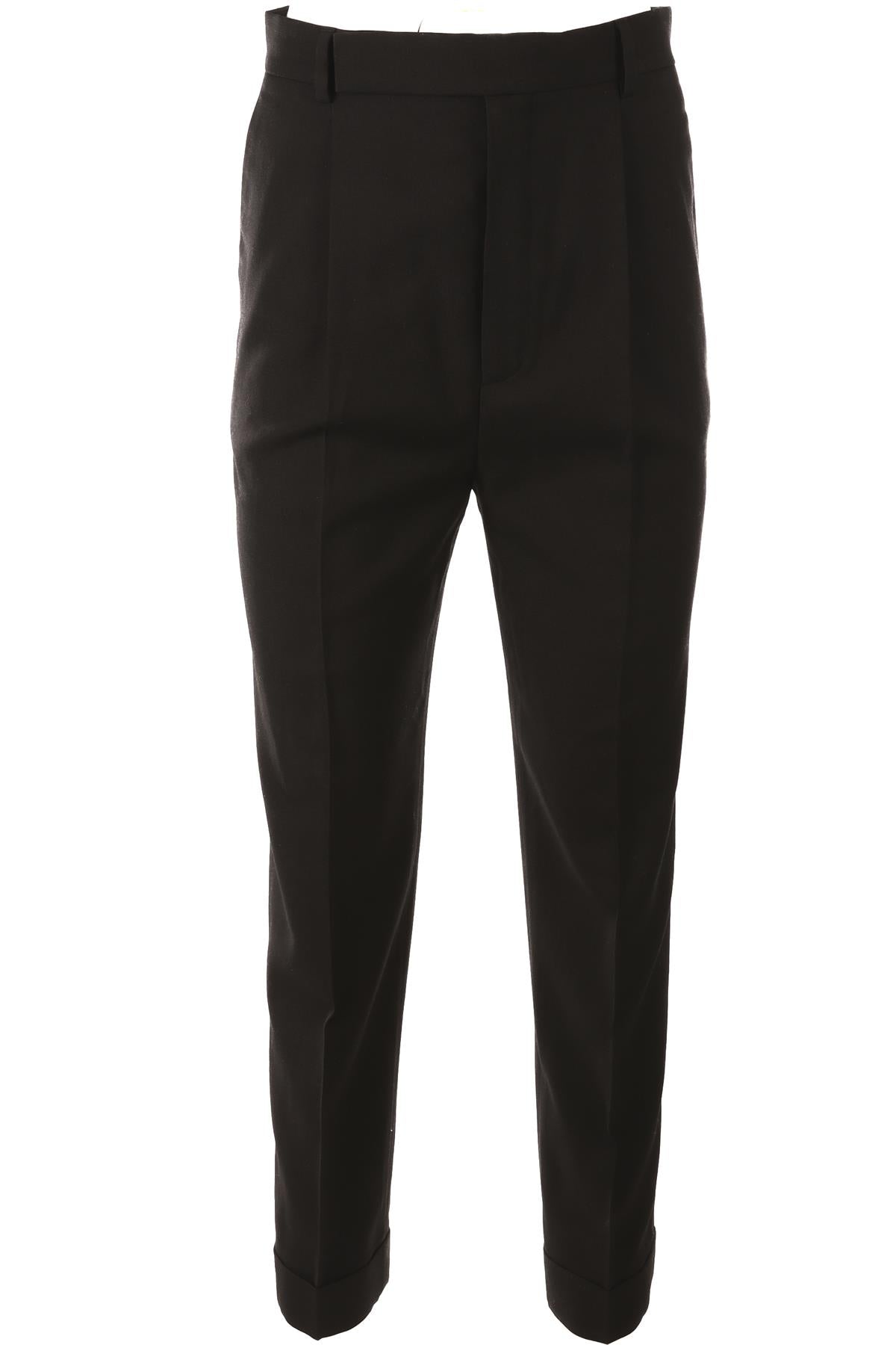 SAINT LAURENT BLACK WOOL STRAIGHT LEG PANTS FR 38 UK 10