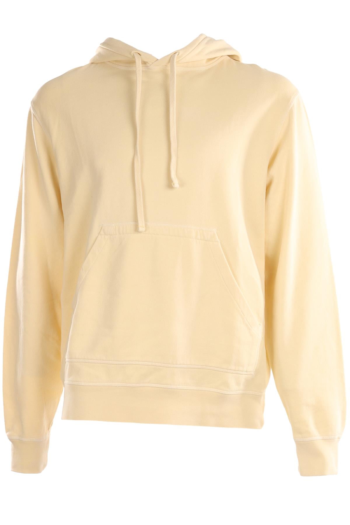 OFFICINE GENERALE CREAM MEN'S COTTON HOODIE MEDIUM