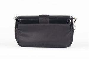 PRADA BLACK POCKET LEATHER AND RE-NYLON SHOULDER BAG