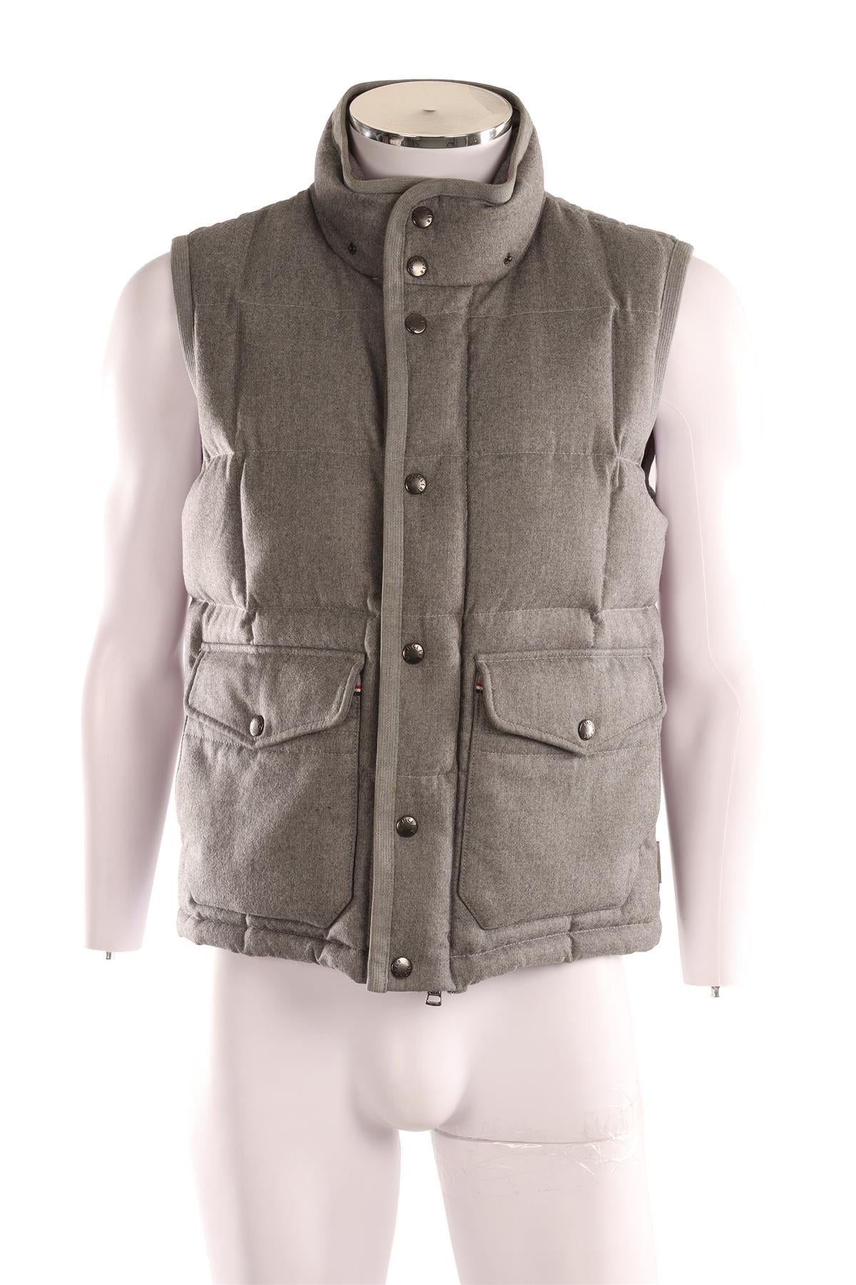 MONCLER GREY MEN'S PADDED DOWN GILET IT 46 UK/US CHEST 36