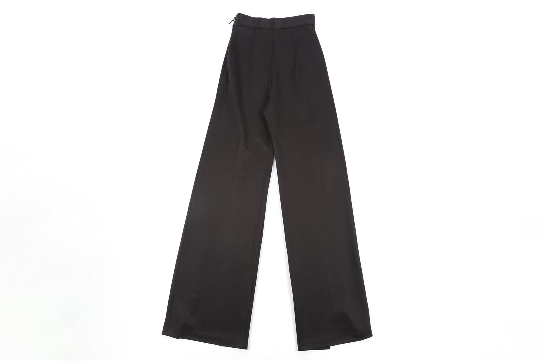 BALMAIN BLACK JERSEY WIDE LEG PANTS FR 36 UK 8