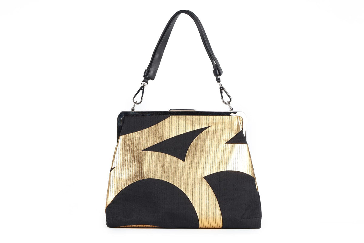 MARNI BLACK FABRIC AND LEATHER SHOULDER BAG