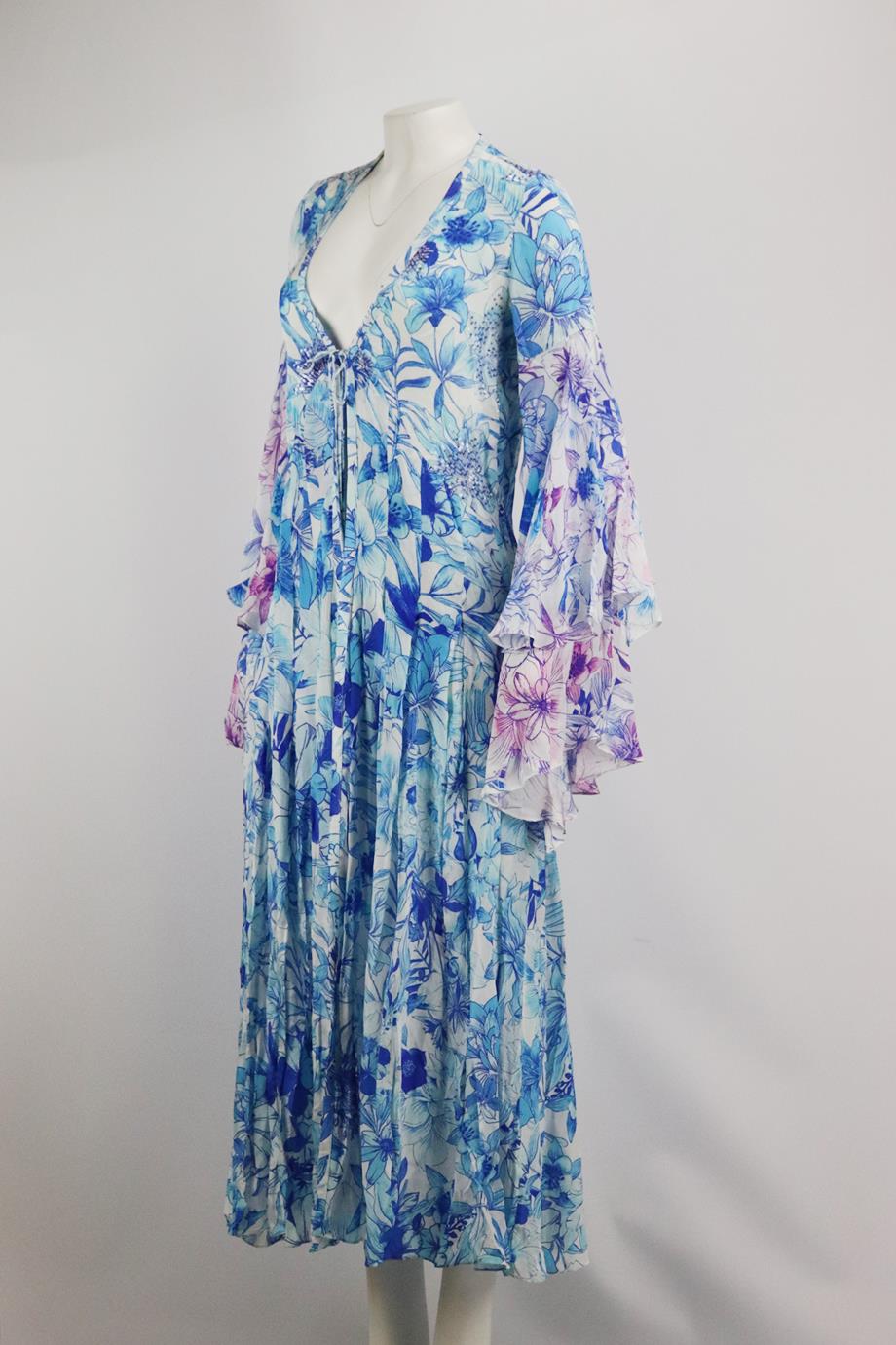 ROCOCO SAND FLORAL PRINT CREPE ROBE SMALL