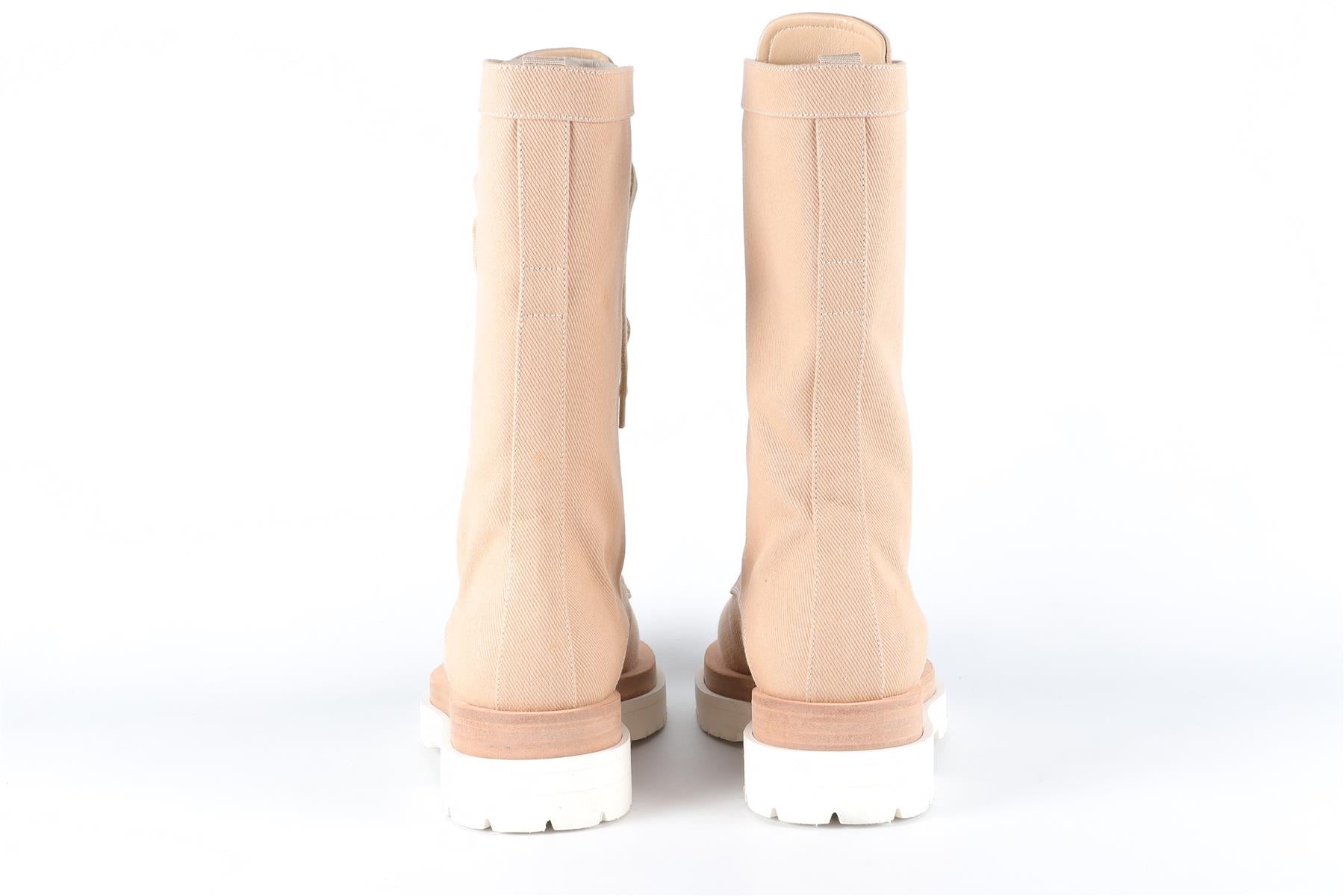 MAGDA BUTRYM BEIGE CANVAS BOOTS EU 38 UK 5 US 8